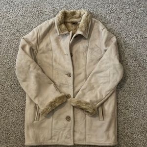 Faux Suede and Fur Lined Coat